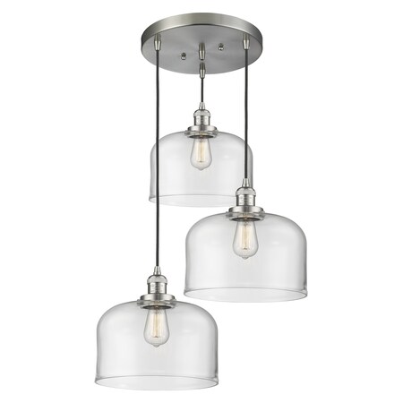 Innovations Lighting 3 Light Adjustable Cord Pan Chandelier With Glass 211/3-SN-G72
